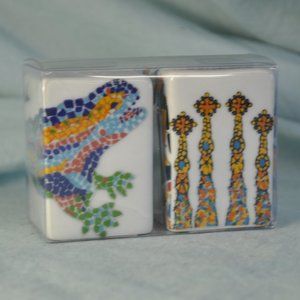 Antoni Gaudi barcelona mosaic salt & pepper shakers NIP (w1244)